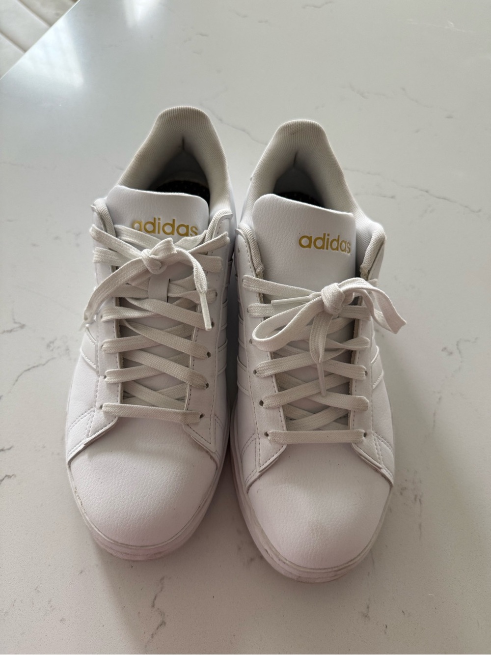adidas Originals Women’s White Sneakers with Gold Logo